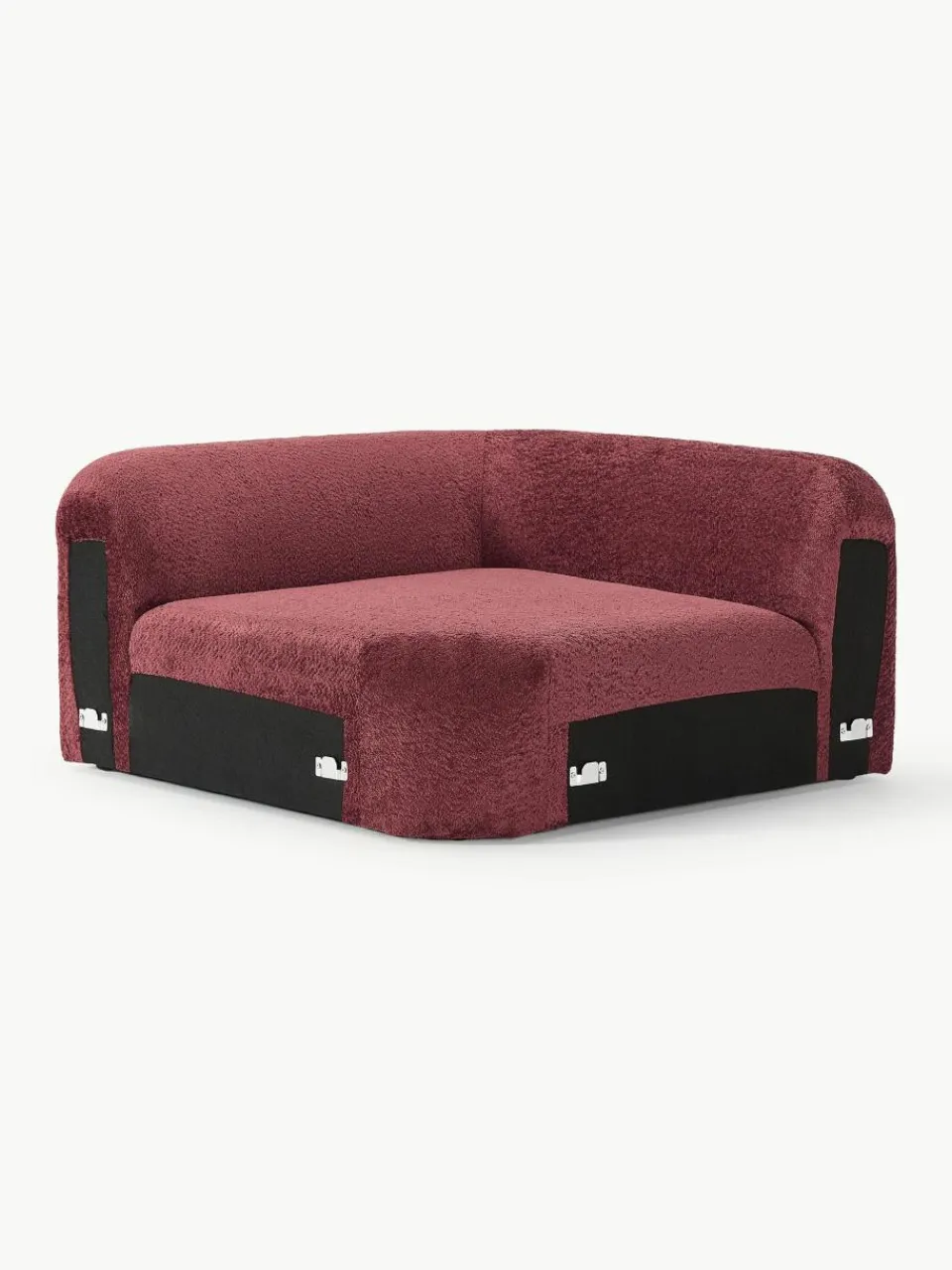 Afgeronde hoekmodule Wolke van teddy-bouclé^Westwing Collection Fashion