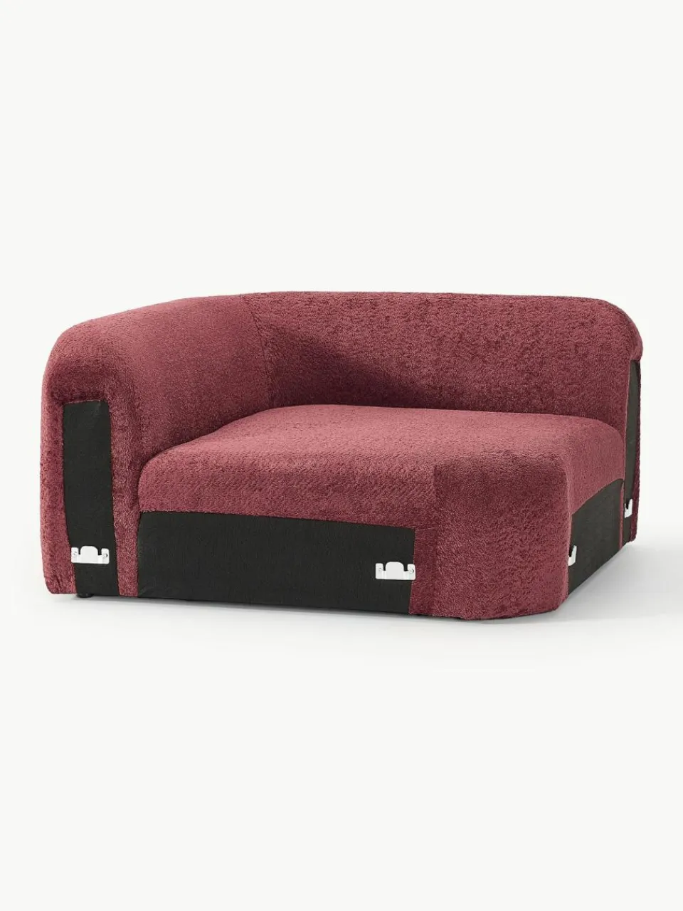 Afgeronde hoekmodule Wolke van teddy-bouclé^Westwing Collection Fashion