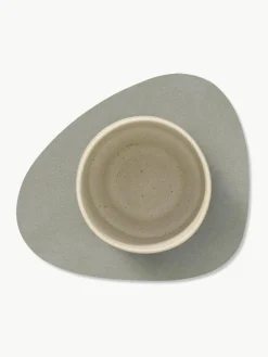 Asymmetrische leren placemats Curve, 4 stuks^LIND DNA Hot