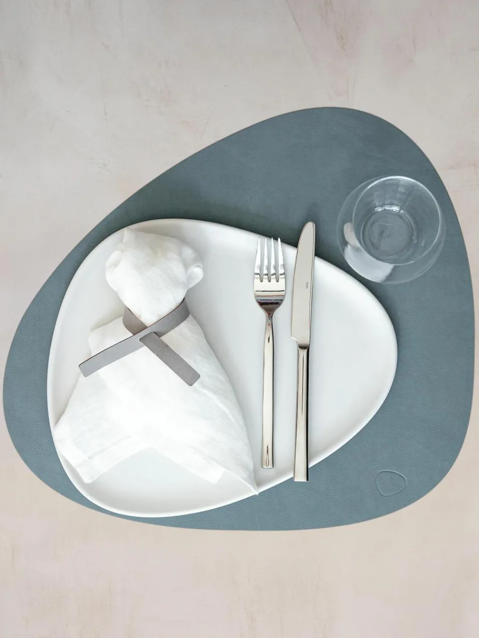 Asymmetrische leren placemats Curve, 4 stuks^LIND DNA Online