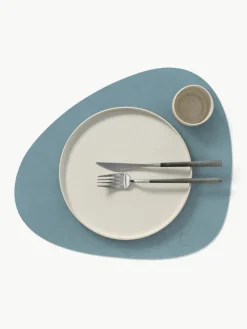 Asymmetrische leren placemats Curve, 4 stuks^LIND DNA Online
