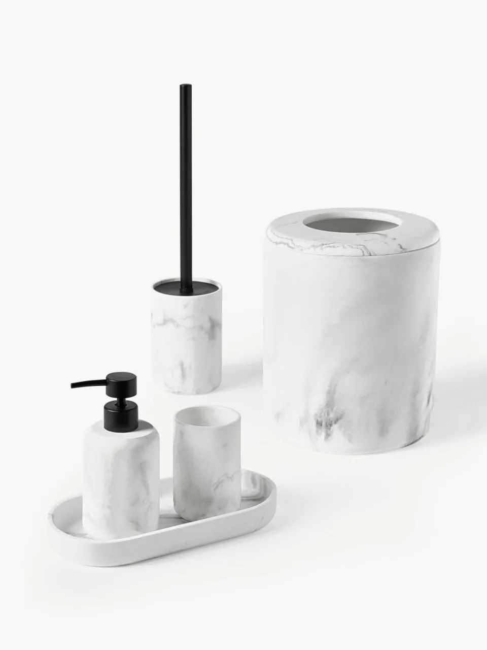 Badkameraccessoires Kyle in marmerlook, 3-delig^Westwing Collection New