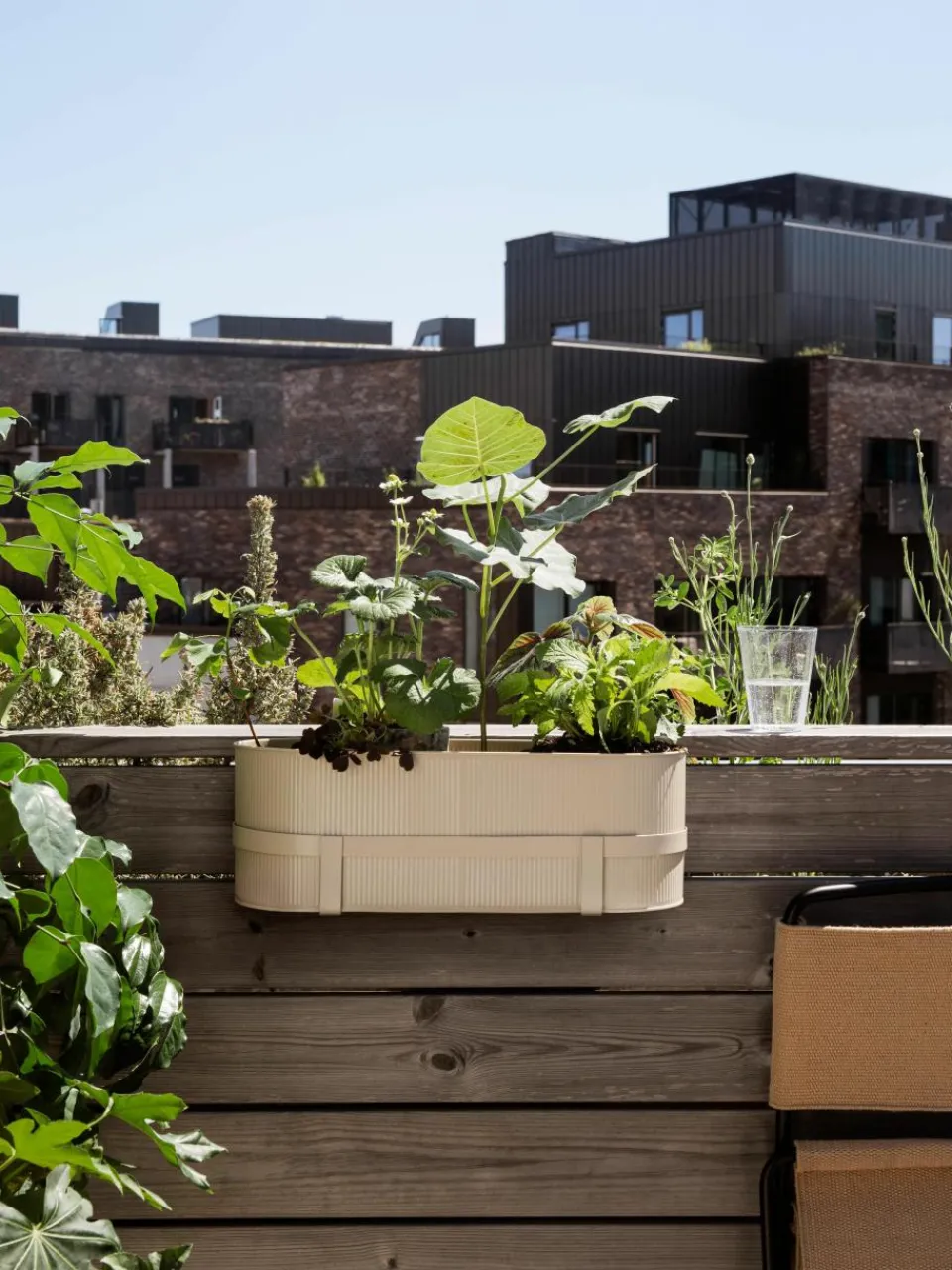 Balkon bloempot Bau met gegroefd oppervlak^ferm LIVING Outlet