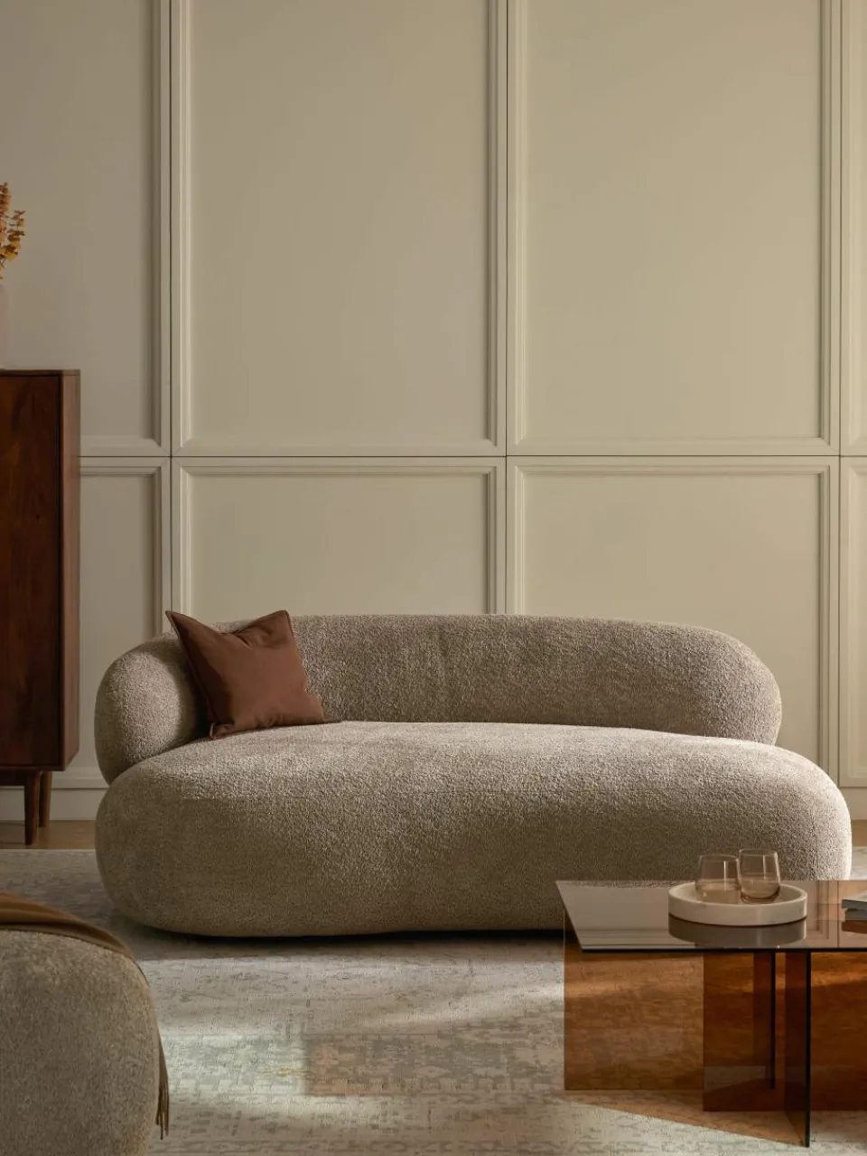 Bank Alba (2-zits) uit teddy bouclé^Westwing Collection Online