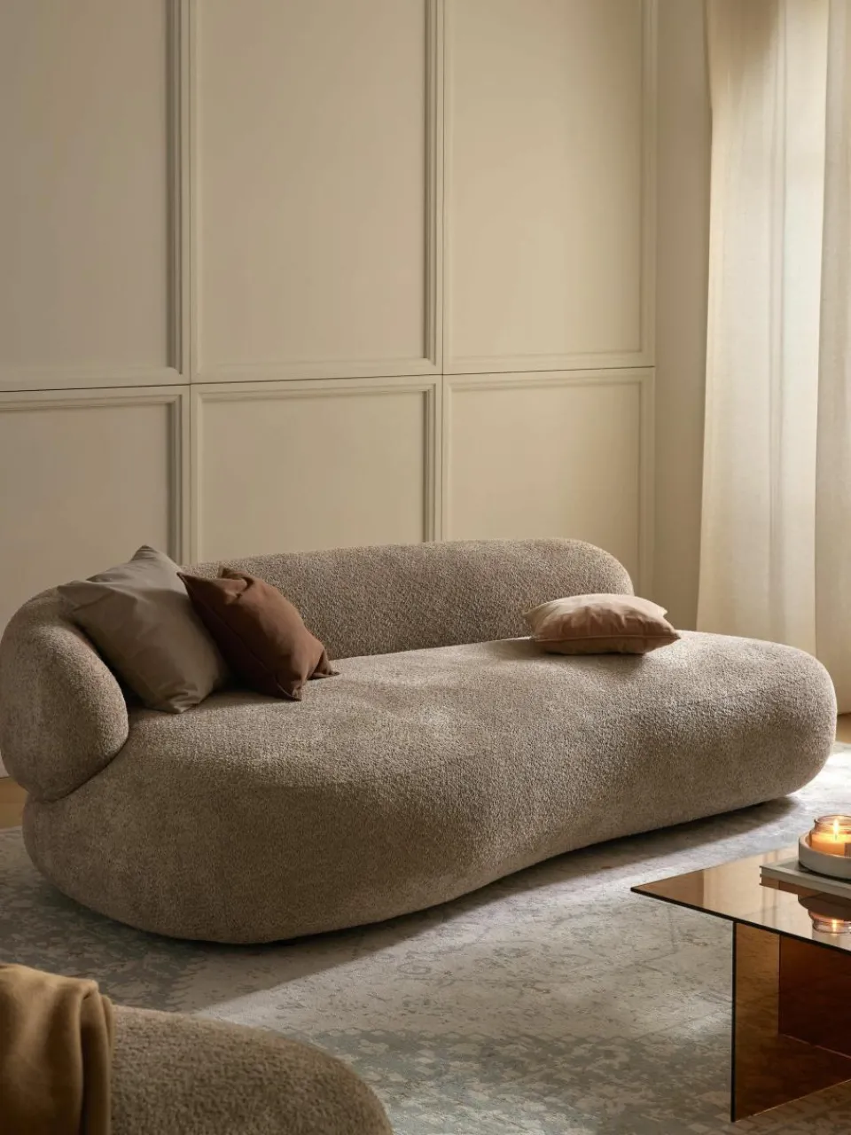 Bank Alba (3-zits) uit teddy bouclé^Westwing Collection New