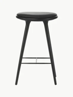 Barkruk High Stool van beukenhout en leer^Mater Best