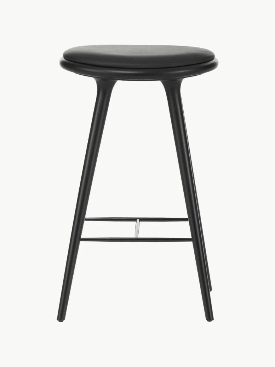 Barkruk High Stool van beukenhout en leer^Mater Best