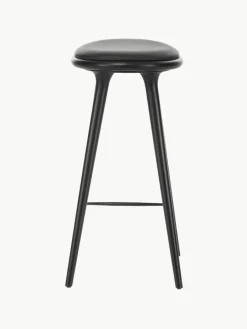 Barkruk High Stool van beukenhout en leer^Mater Best