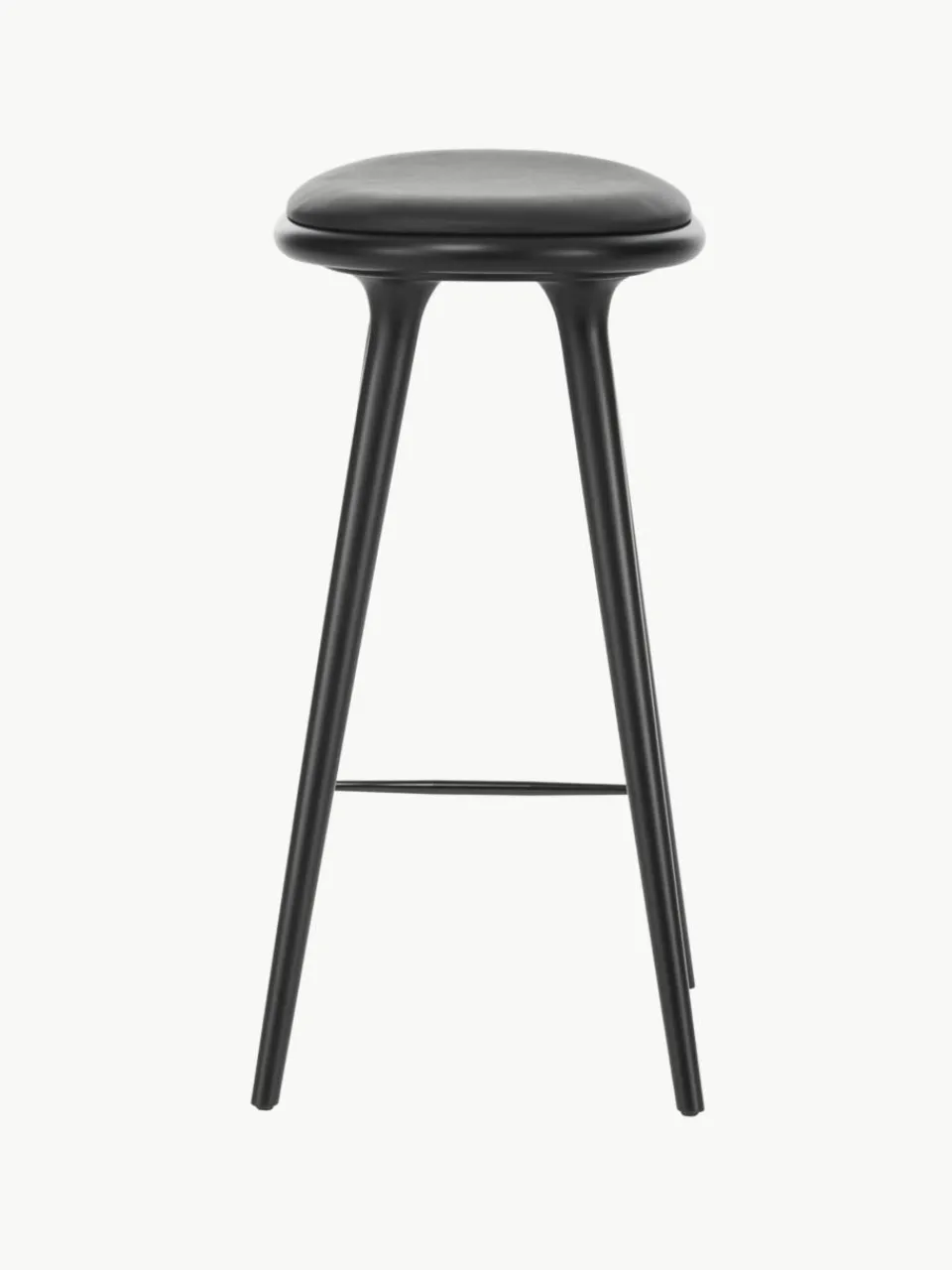 Barkruk High Stool van beukenhout en leer^Mater Best