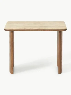 Bijzettafel Chandler van eikenhout met travertin blad, 2-delig^Westwing Collection Clearance