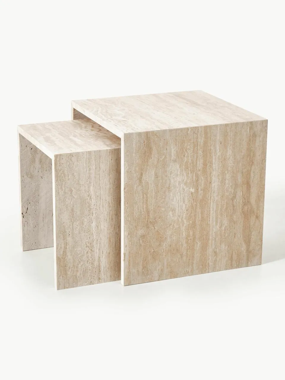Bijzettafel Varu uit travertijn, 2-delig^blomus Sale