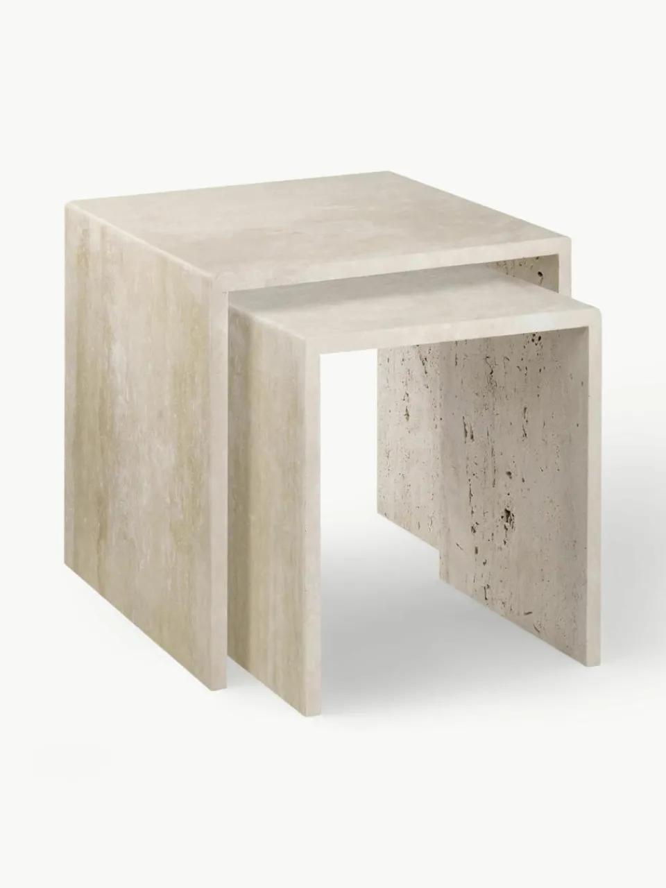 Bijzettafel Varu uit travertijn, 2-delig^blomus Sale