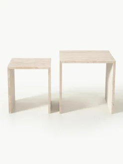 Bijzettafel Varu uit travertijn, 2-delig^blomus Sale