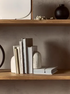 Boekensteun Sava uit travertijn, 2 stuks^Westwing Collection Best