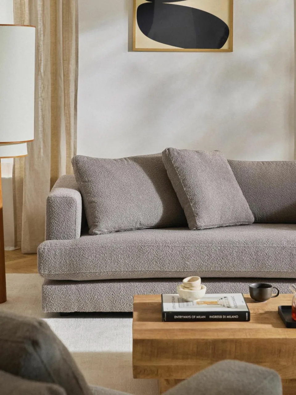 Bouclé bankkussen Tribeca^Westwing Collection New