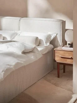 Bouclé boxspring bed Lennon^Westwing Collection Sale
