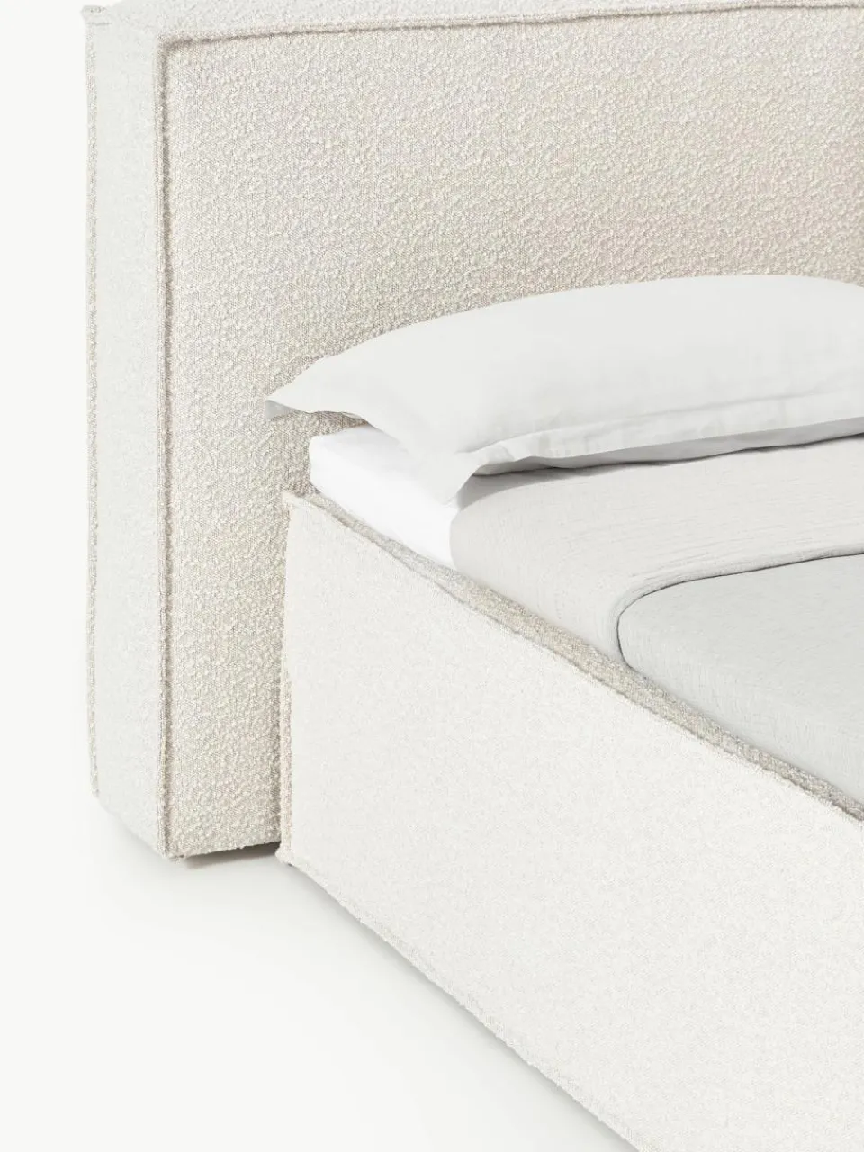 Bouclé boxspring bed Lennon^Westwing Collection Sale
