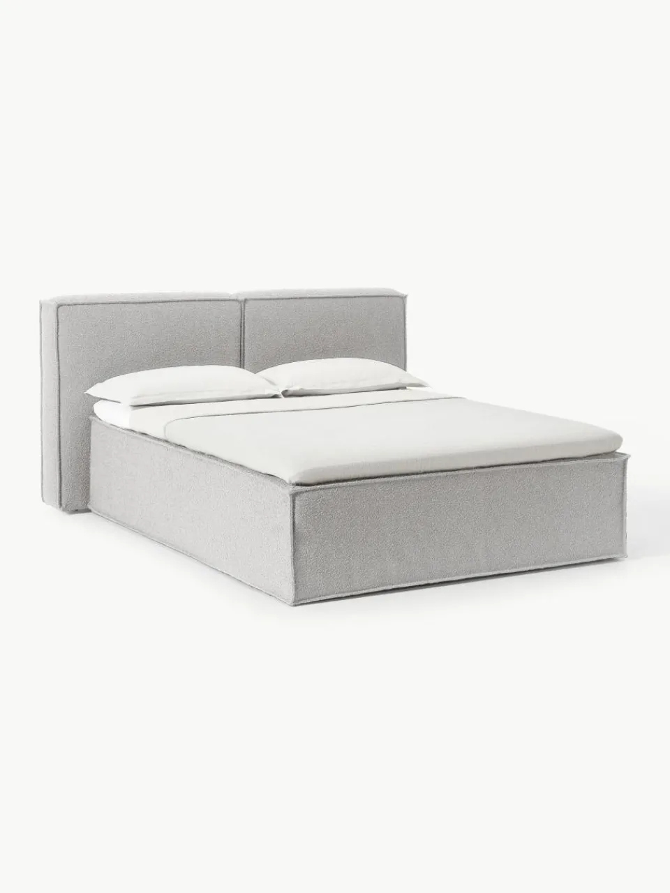 Bouclé boxspring bed Lennon^Westwing Collection Fashion