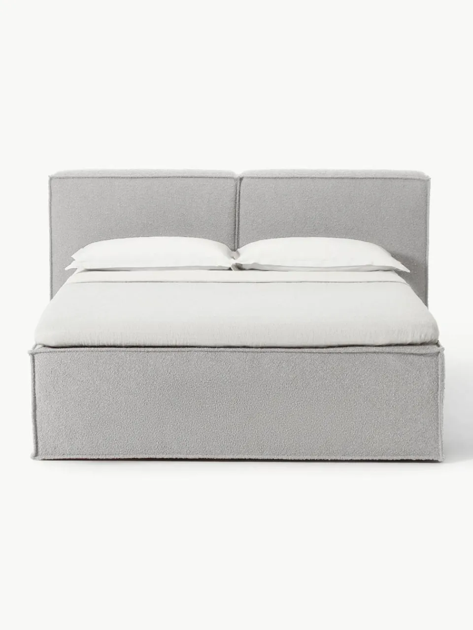 Bouclé boxspring bed Lennon^Westwing Collection Fashion