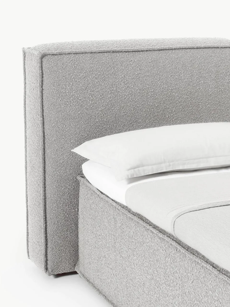 Bouclé boxspring bed Lennon^Westwing Collection Fashion