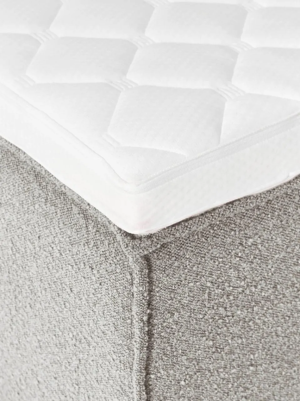Bouclé boxspring bed Lennon^Westwing Collection Fashion