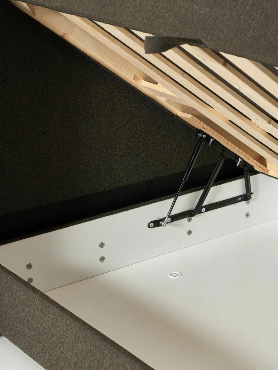 Bouclé boxspring bed Perla met opbergruimte^Westwing Collection Sale