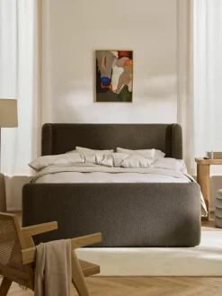 Bouclé boxspring bed Perla met opbergruimte^Westwing Collection Sale