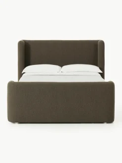 Bouclé boxspring bed Perla met opbergruimte^Westwing Collection Sale
