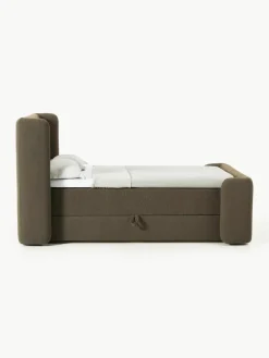 Bouclé boxspring bed Perla met opbergruimte^Westwing Collection Sale