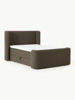 Bouclé boxspring bed Perla met opbergruimte^Westwing Collection Sale