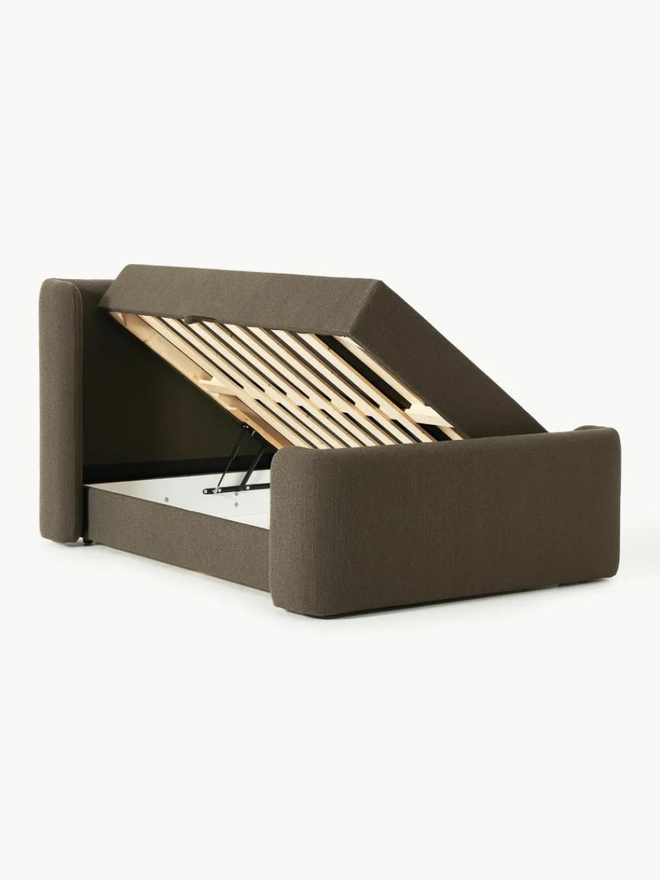 Bouclé boxspring bed Perla met opbergruimte^Westwing Collection Sale