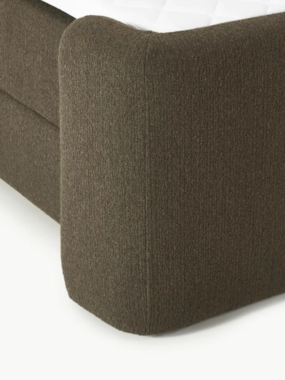 Bouclé boxspring bed Perla met opbergruimte^Westwing Collection Sale