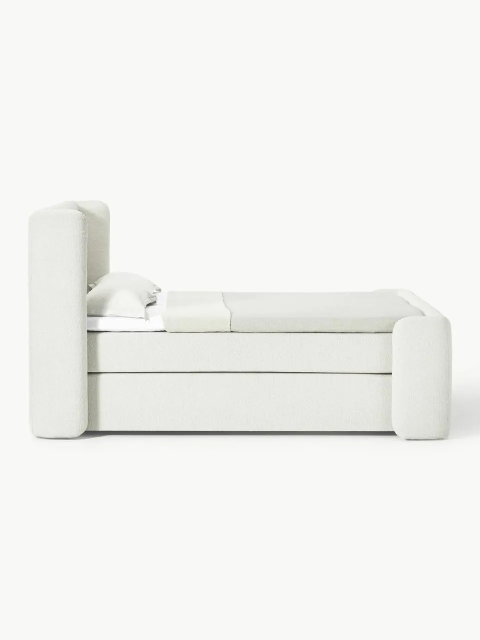 Bouclé boxspring bed Perla^Westwing Collection Online