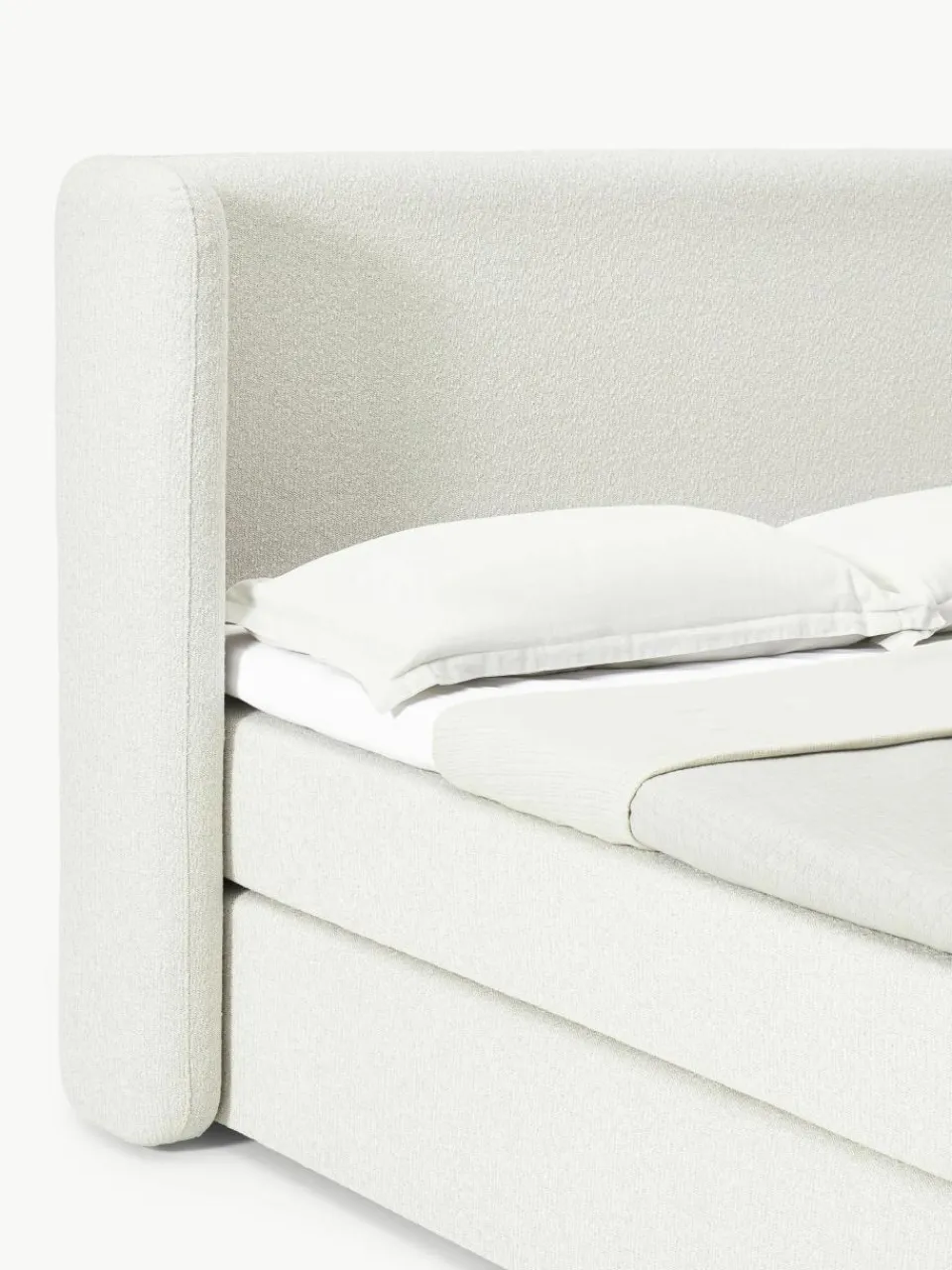 Bouclé boxspring bed Perla^Westwing Collection Online