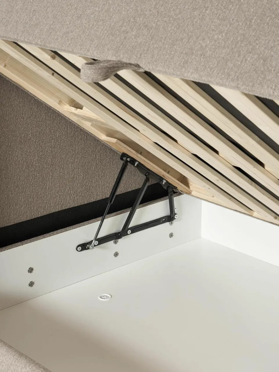 Bouclé boxspring bed Perla met opbergruimte^Westwing Collection Clearance