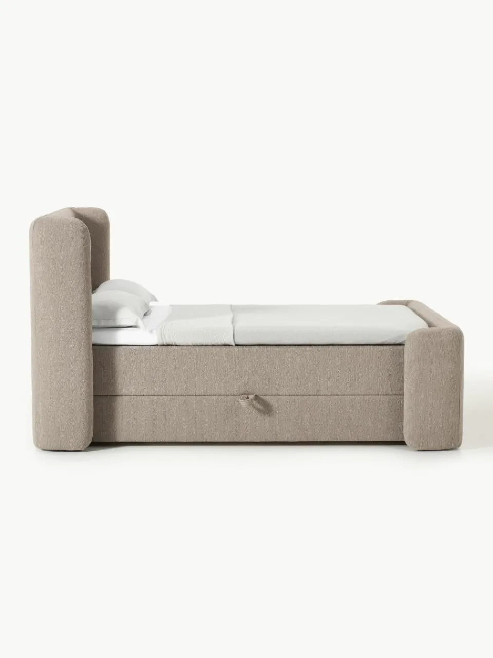 Bouclé boxspring bed Perla met opbergruimte^Westwing Collection Clearance