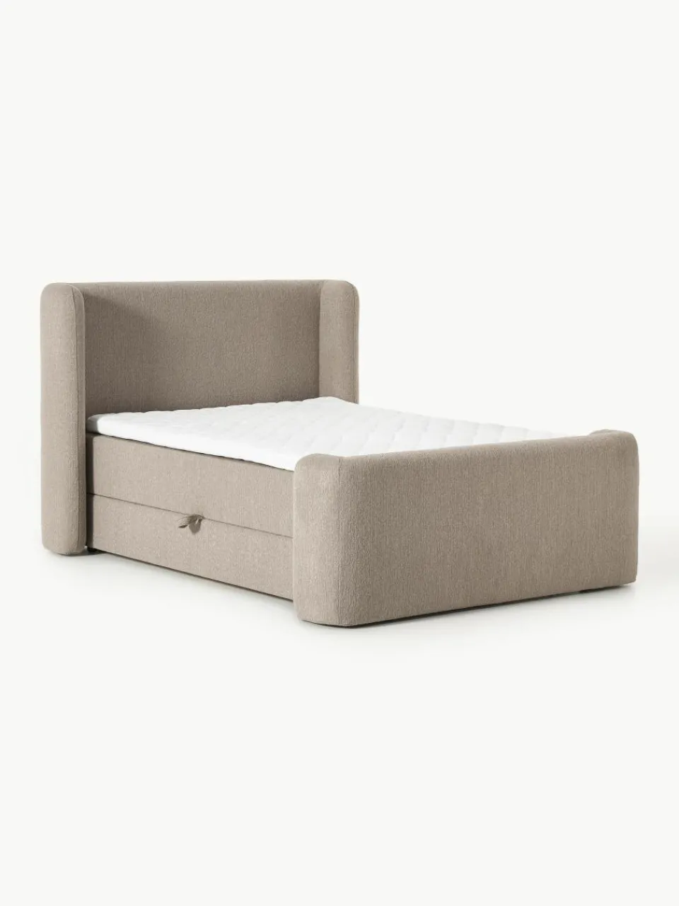 Bouclé boxspring bed Perla met opbergruimte^Westwing Collection Clearance