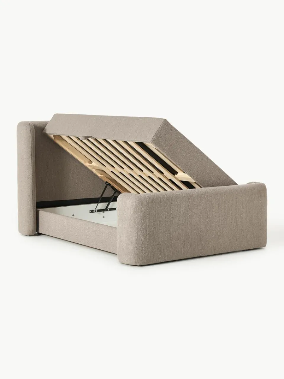Bouclé boxspring bed Perla met opbergruimte^Westwing Collection Clearance