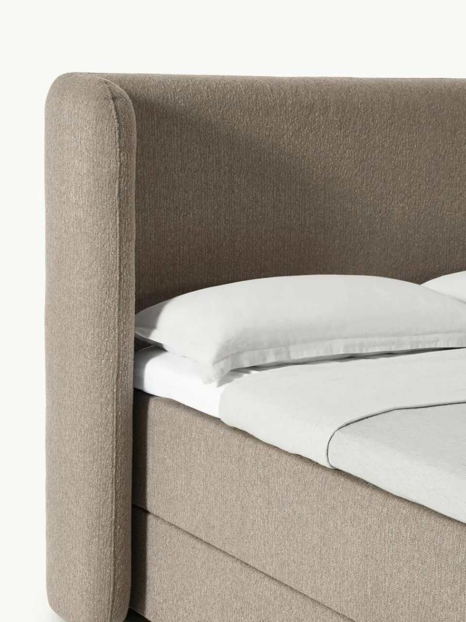 Bouclé boxspring bed Perla met opbergruimte^Westwing Collection Clearance