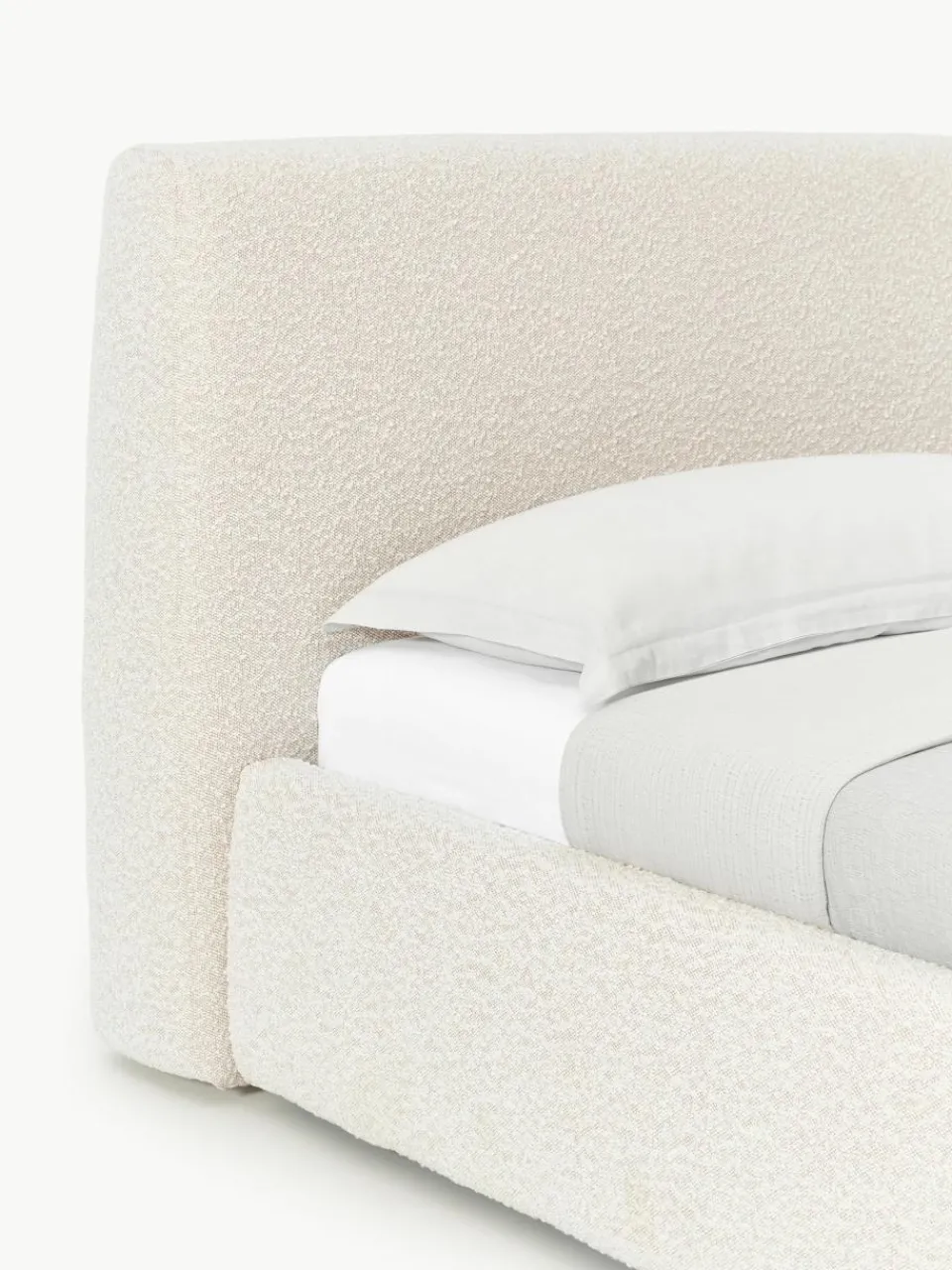 Bouclé eenpersoonsbed Cloud met opbergruimte^Westwing Collection Sale