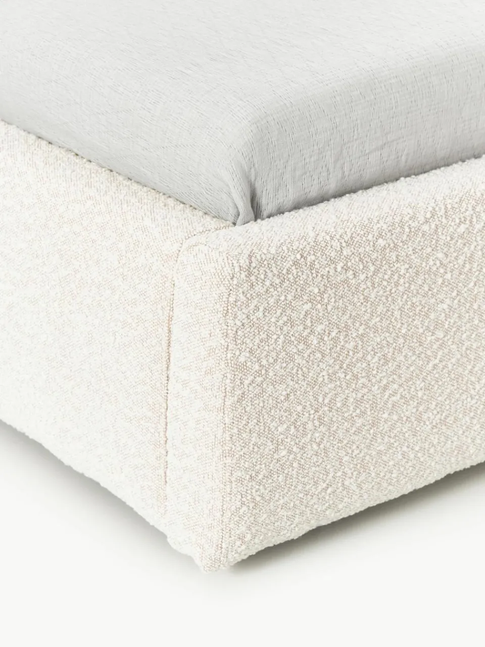 Bouclé eenpersoonsbed Cloud met opbergruimte^Westwing Collection Sale