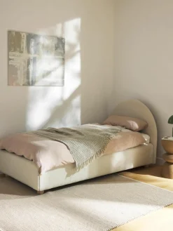 Bouclé eenpersoonsbed Ebba met opbergruimte^Westwing Collection Online