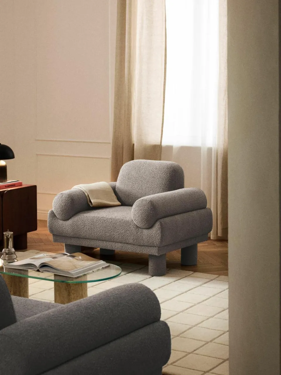 Bouclé fauteuil Lilo^Westwing Collection Hot