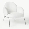 Bouclé fauteuil Luan met metalen poten^Westwing Collection New