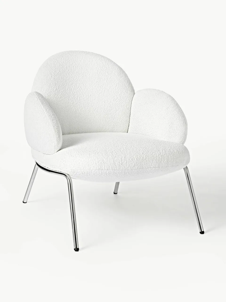 Bouclé fauteuil Luan met metalen poten^Westwing Collection New