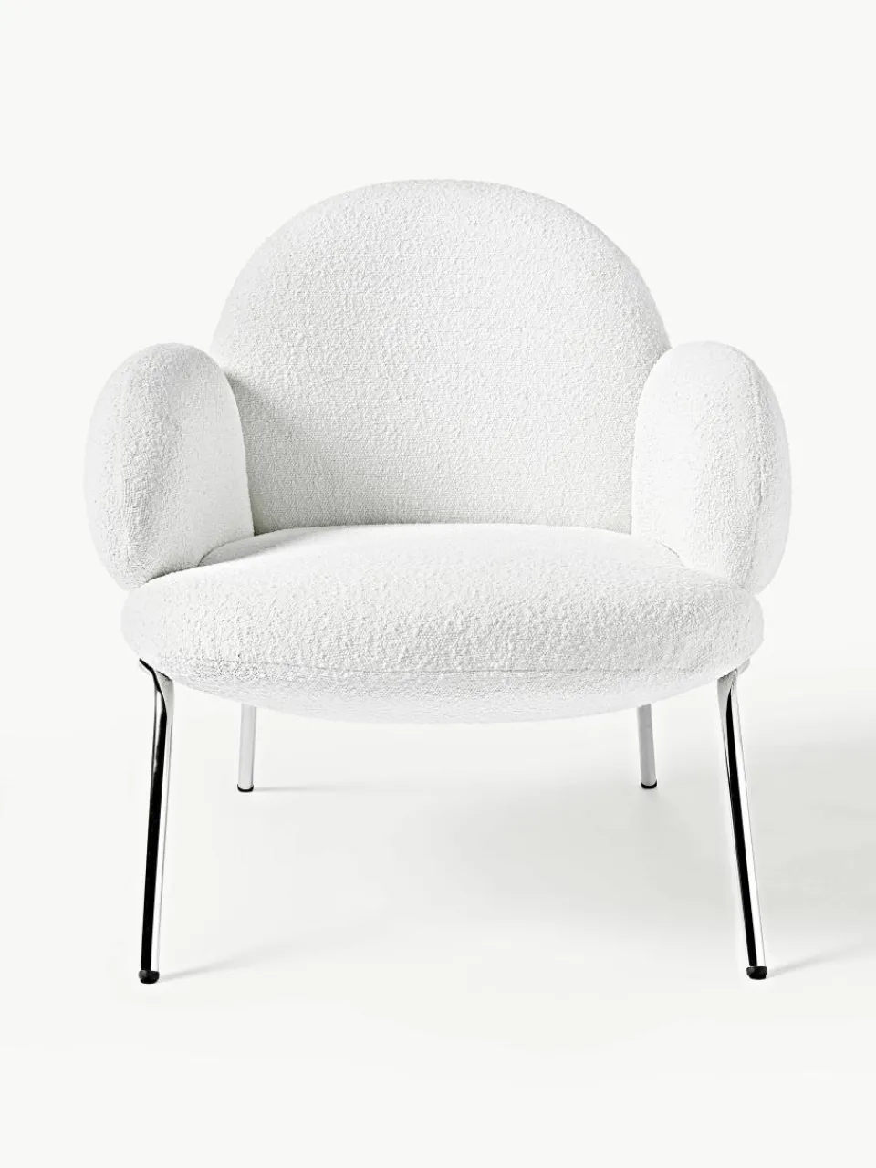 Bouclé fauteuil Luan met metalen poten^Westwing Collection New