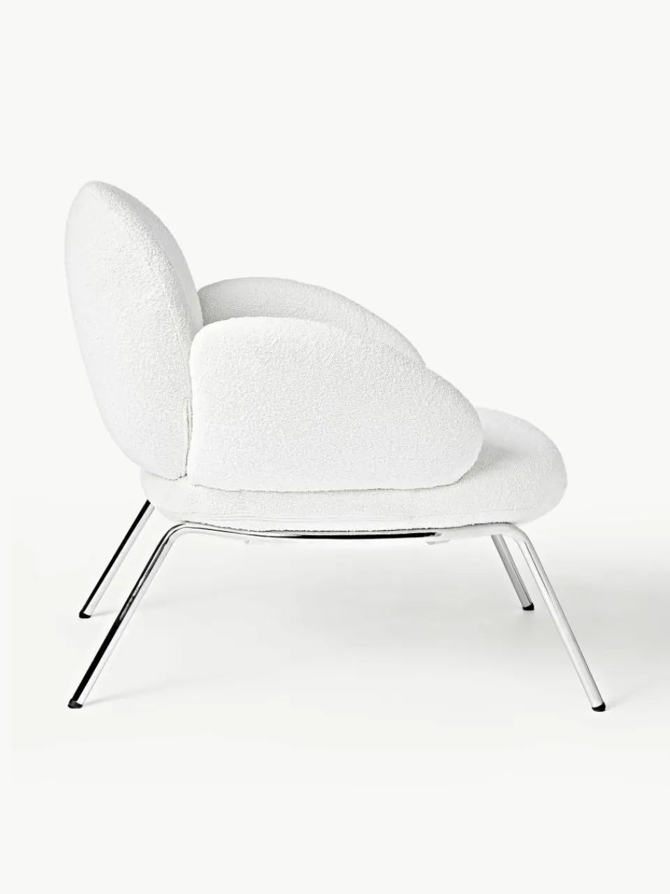 Bouclé fauteuil Luan met metalen poten^Westwing Collection New