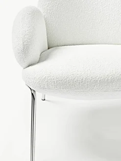 Bouclé fauteuil Luan met metalen poten^Westwing Collection New