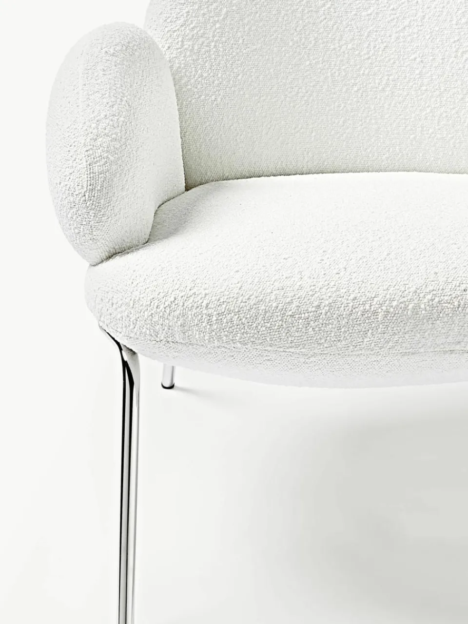 Bouclé fauteuil Luan met metalen poten^Westwing Collection New
