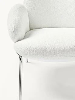Bouclé fauteuil Luan met metalen poten^Westwing Collection New